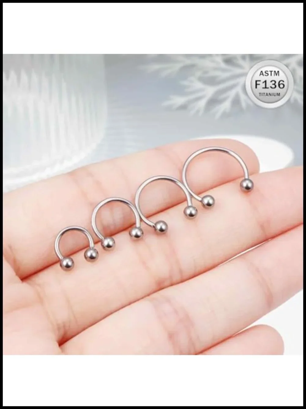20G 18G 16G 14G 12G 8G 6G 4G 2G Horseshoe Nose Ring Titanium Septum Rings